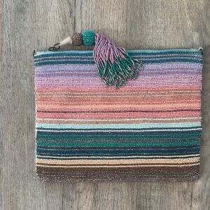 Anthropologie Multicolor Beaded Clutch